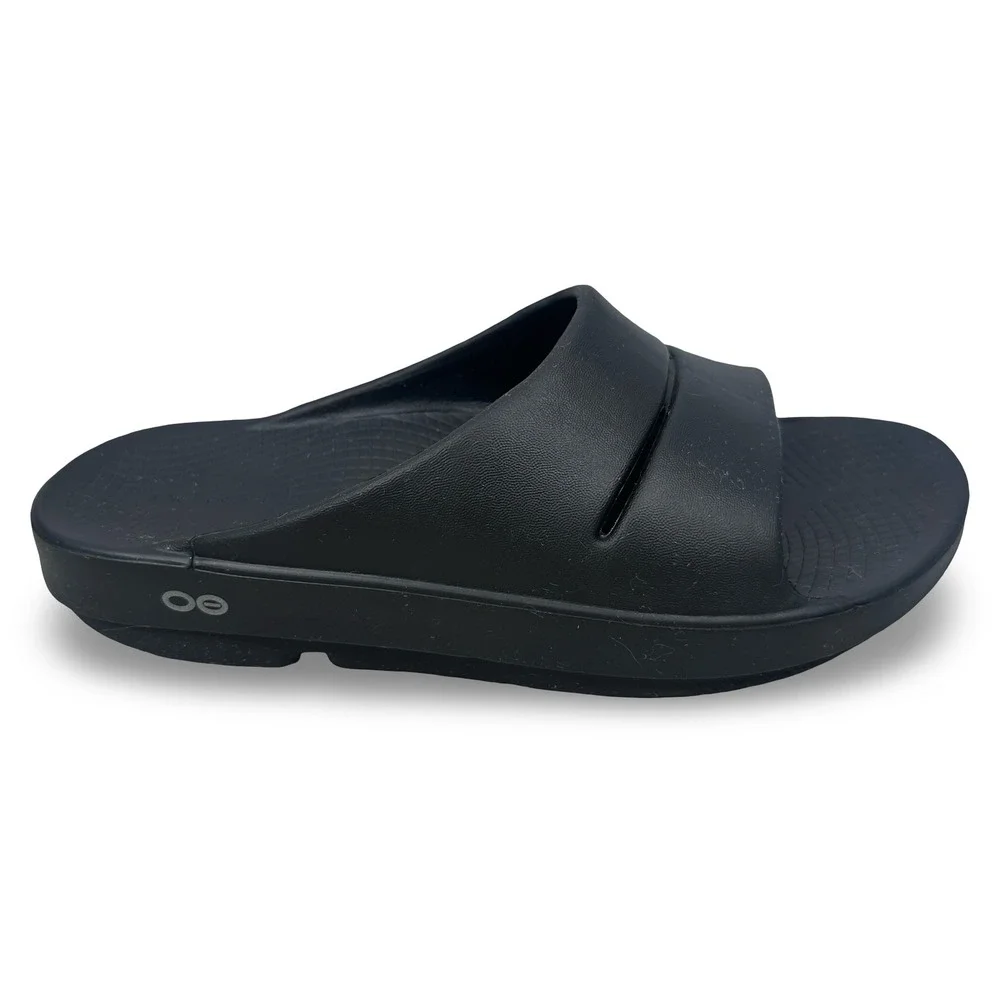 OOFOS OOahh Slide Sandal Black Mens 8 Womens 10 Recovery Footwear EU 41